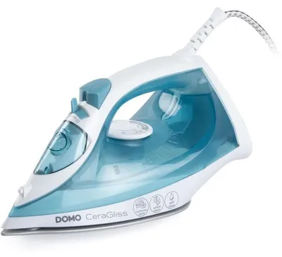 Immagine prodotto di Ferro da stiro a vapore – DOMO – DO7060S CeraGliss – 2400 W – 40 g/min – 320 ml – Blu/Bianco
