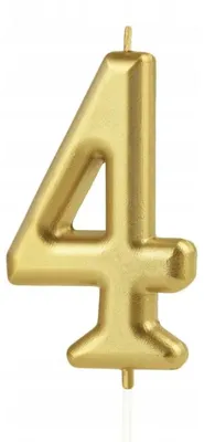 Produktbild von PartyPal Kerze Zahl 4 Gold