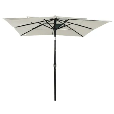 Image de vidaXL Parasol avec mât en aluminium 3 couches couleur sable 2,5x2,5 m
