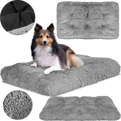 Image de Lit pour chien, canapé, oreiller, Shaggy 130X90 Cm Light Grey