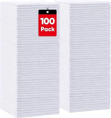Produktbild von 100 Stück Mikrofaser Handtücher 29,2x29,2 cm - Mehrweg-Sicherheits-Reinigungstücher für Auto, Haus und Küche - Multifunktional Sch