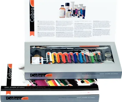 Immagine prodotto di Set di colori ad olio Cobra Artist 10 x 40 ml + accessori Set di pittura Premium