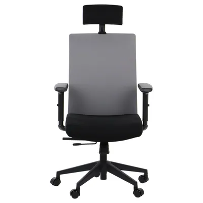 Immagine prodotto di Sedia da ufficio ergonomica girevole RIVERTON F/H, braccioli regolabili, poggiatesta, seduta scorrevole (avanti-indietro), nero/grigio