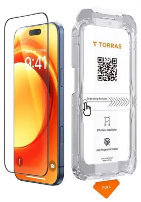 Produktbild von Schutzfolie für Bildschirm Torras HD Shield für Apple iPhone 18 Pro Max / 17 Pro Max, gehärtetes Glas, Full Glue, Schwarz