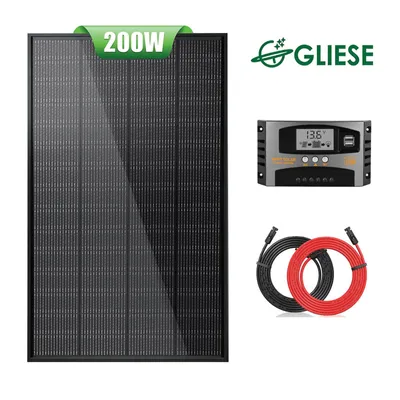 Produktbild von 200W Solaranlage Komplettset 12V ETFE Monokristallin Flexibles Solarpanel Solarmodul Set Mit 40A Solar Laderegler für Camping Garten Haus Wohnmobil