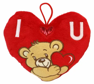 Produktbild von Plüsch Herz mit Teddy - ca. 15 cm