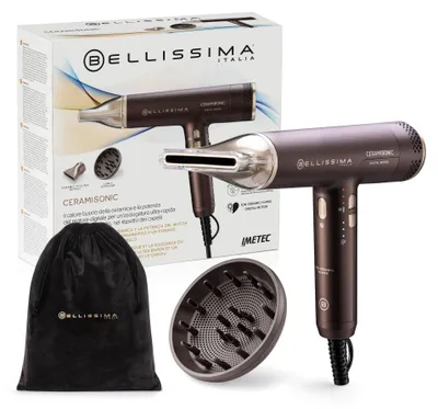 Zdjęcie produktu dla BELLISSIMA, suszarka do włosów CERAMISONIC 21014, technologia jonowa ceramiczna Hi-Pro, 228 km/h
