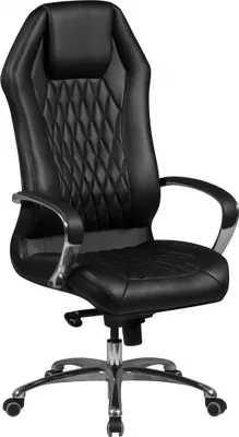 Productafbeelding van Kantoel MONTEREY, echt leer, zwart. Bureau stoel, draagvermogen 120 kg. Chefstoel met hoge rugleuning en hoofdsteun, maat X-XL