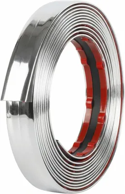Immagine prodotto di Listello decorativo autoadesivo cromato per auto, 5 metri x 20 mm, argento – Decorazione universale per carrozzeria e finestrini con pellicola protettiva