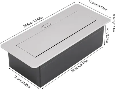 Produktbild von Versenkbare Steckdose - Arbeitsplatten Tischsteckdose - 2 EU-Steckdosen + 2 USB-Ladeports - 250V 16A - Aluminiumlegierung - Silber