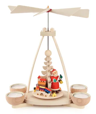 Produktbild von Pyramide mit Weihnachtsmann, für Teelichte Höhe ? NEU