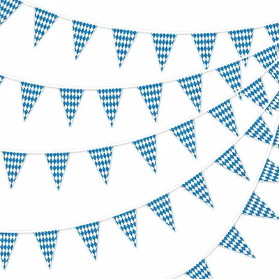 Image de Guirlande de drapeaux pour l'  - 30 mètres - Décoration bavaroise - Guirlande de fanions - Décoration festive