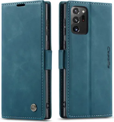 Produktbild von Galaxy Note 20 Ultra Hülle, LaimTop Retro Kunstledertasche TPU Innere, Kartenfächer, Magnetverschluss, Klapphülle mit Standfunktion Schutzhülle für Samsung Galaxy Note 20 Ultra Blau