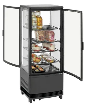 Obrázek produktu pro Mini chladicí vitrína 98 litrů, 2 dveře, černá