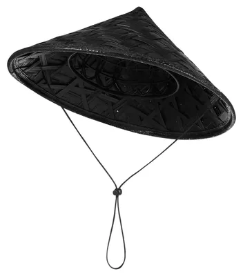 Bambus-Strohhut, schwarz, 36x36x17 cm, für Partys & Bühne