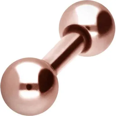 Produktbild von Zungenpiercing, Intim-Piercing Chirurgenstahl Barbell RoséGold Stablänge: 6mm + Stabstärke: 1,6mm + Kugelgröße: 4mm