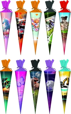 Produktbild von 10x Schultüte / Zuckertüte / 35cm / rund