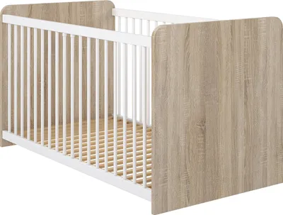 Obrázek produktu pro Nábytek24 Dětská postýlka Winnie Bbsl071-Q36 Dětská postýlka 70 X 140 cm Dětská postýlka Sonoma Dub/bílá