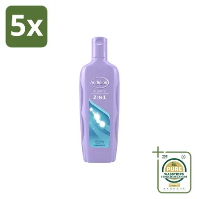 Image de 5 x Shampoo 2-en-1 Andrélon - 450 ml - Pack économique - 5 pièces