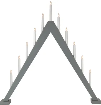 Image de Lustre Trill - 11 ampoules à lumière blanche chaude - L : 78cm, H : 79cm - bois - interrupteur - gris