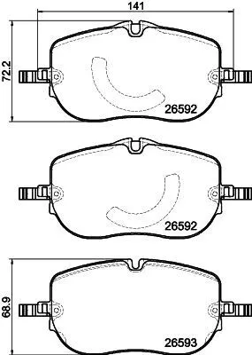 Produktbild von HELLA Bremsbeläge Satz Vorne Bremsklötze passend für MERCEDES-BENZ C-Klasse T-Modell (S206) 8DB 355 044-261