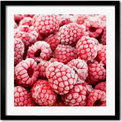 Produktbild von Bild - 50 cm x 50 cm - MDF - Rahmen, Wandkunst - Gefrorene Himbeeren