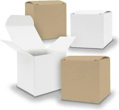 Produktbild von itenga Adventskalender Schachteln V6  24x Würfel 6,5cm gemischt WEISS BRAUN