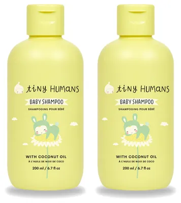 Produktbild von 2 x Tiny Humans Babyshampoo - extra zart und natürlich - 200 ml - Vorteilspackung - 2 Stücke