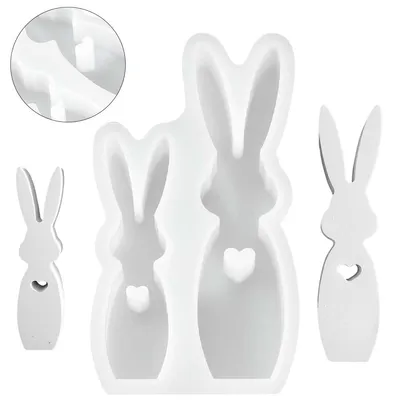 Produktbild von Silikonform Ostern 3 Stück Osterhase Gießformen Silikon für Gips Harz Seife DIY Basteln Frühling Dekoration