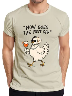 Produktbild von Now Goes The Post Off Huhn Aperol Spritz Wein Lustig Denglish Herren T-Shirt, Natur, XXL