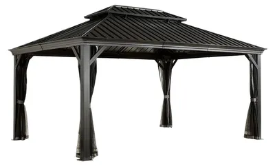 Produktbild von Sojag Messina 1216 Pavillon mit festem Dach mit Moskitonetz 4x5 m