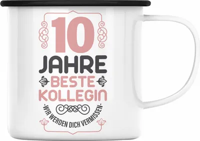 Produktbild von Trendation - 10 Jahre Kollegin Jubiläum Geschenk Idee (Schwarz)