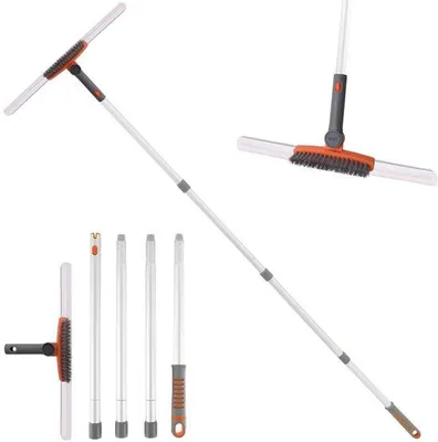 Image de Racleurs de vitres télescopiques Azomor avec raclette multifonctionnelle et brosse
