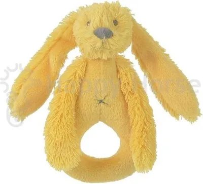 Image de Happy Horse Hochet jaune lapin Richie - Jouet en peluche pour bébé