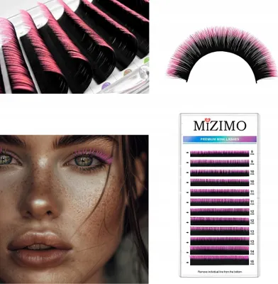 Image de Cils uniques 8-15mm, D-Curl, 12 bandes OMBRE NOIR-PINCE