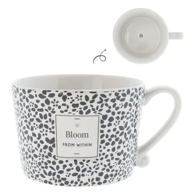 Produktbild von Bastion Collections Tasse BLOOM weiß/schwarz | Ø 10x8 cm