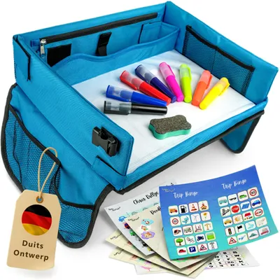 Obrázok produktu pre Detský stolík do auta, so zarážkou na tablet a autohrami, na cesty