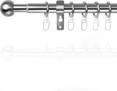 Produktbild von Gardinenstange Kugel, 20 mm, ausziehbar 120 - 230 cm Edelstahl Optik