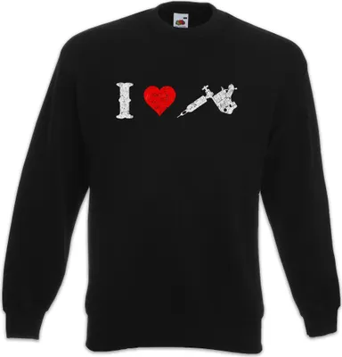 Produktbild von Urban Backwoods I Love Tattoo Machine, Sweatshirt, Farbe: Schwarz, Größe: 2XL