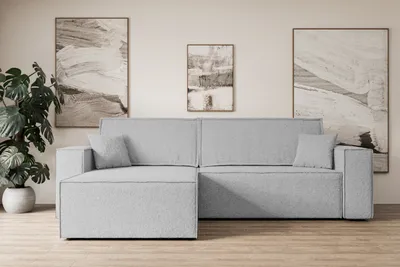 Produktbild von ALTDECOR Ecksofa mit Schlaffunktion und Bettkasten Corner Sofa Eckcouch Couch L-Form universal, links/rechts Schlafcouch Ausziehbar Wohnlandschaft Schlafsofa CELTIC-XL - 277x143x83cm Hellgrau