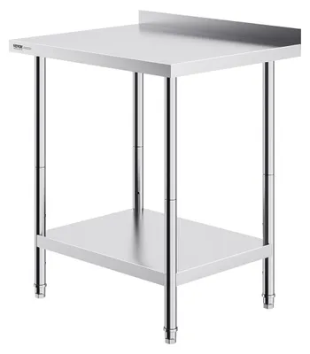 Image de Table de travail en acier inoxydable pour cuisine professionnelle, table de préparation des aliments, 61 cm x 76 cm