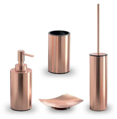 Productafbeelding van GEDY | Set Elettra, 4-delig: 1 zeepbakje, 1 toiletborstel, 1 zeepdispenser en 1