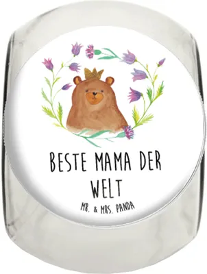 Produktbild von Mr. & Mrs. Panda Kaffeedose Bär Königin L 870ml - Weiß - Geschenk, Vorratsbehälter, Muttertag, Lieblingsmensch, Teddy, Mama, Vorratsglas, Dekoglas, Vorratsdose, Mutter
