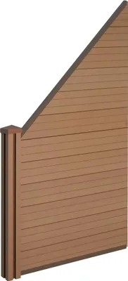 Immagine prodotto di Schermo privacy in WPC Sarthe, recinzione frangivento, palo in WPC ~ elemento di prolungamento in diagonale a sinistra, 0,98 m teak