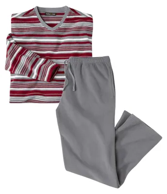 Image de Atlas For Men - Pyjama à pantalon long pour homme AF2555 (5XL) (gris/écru)