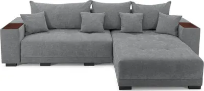 Produktbild von Ecksofa ALLEN L - L-Form Sofa mit Schlaffunktion und Bettkasten, 280 x 190 x 91 cm, Stoff Rosario Grau, Seite Universal