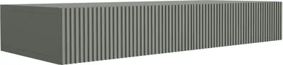 Image de Coiffeuse suspendue avec deux tiroirs, façade à rainures, couleur vert aloe, dimensions : 100 x 39,6 x 16 cm