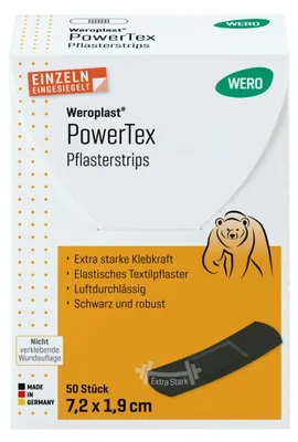 Produktbild von Weroplast PowerTex Pflasterstrips 7,2 x 1,9 cm, 50 Stk/Pkg