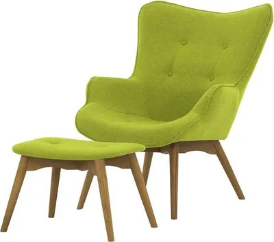 Image de Fauteuil à oreilles avec repose-pied Ducon-Baku 7-like oak
