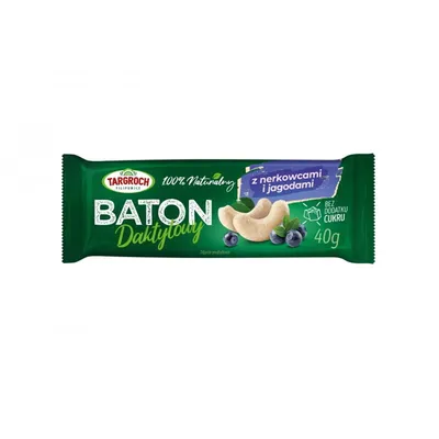 Produktbild von Targroch Dattelriegel mit Cashewnüssen und Heidelbeeren 40 g